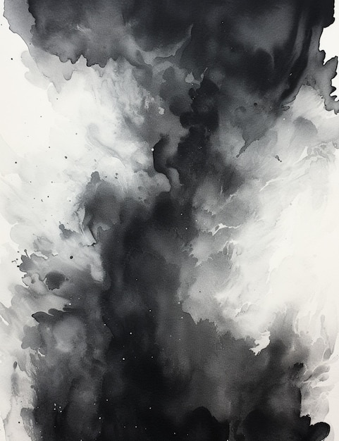 There is a black and white painting of a black cloud generative ai