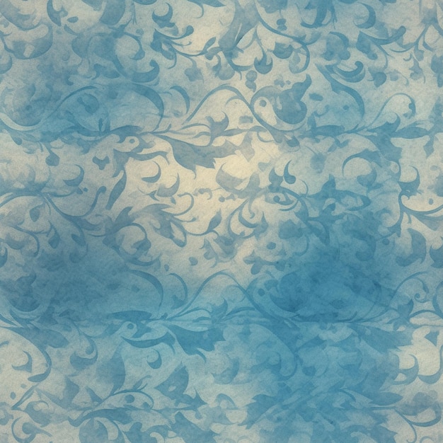 There is a blue and white floral pattern on a blue background generative ai