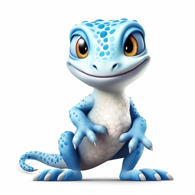 There is a blue and white geckole with big eyes generative ai