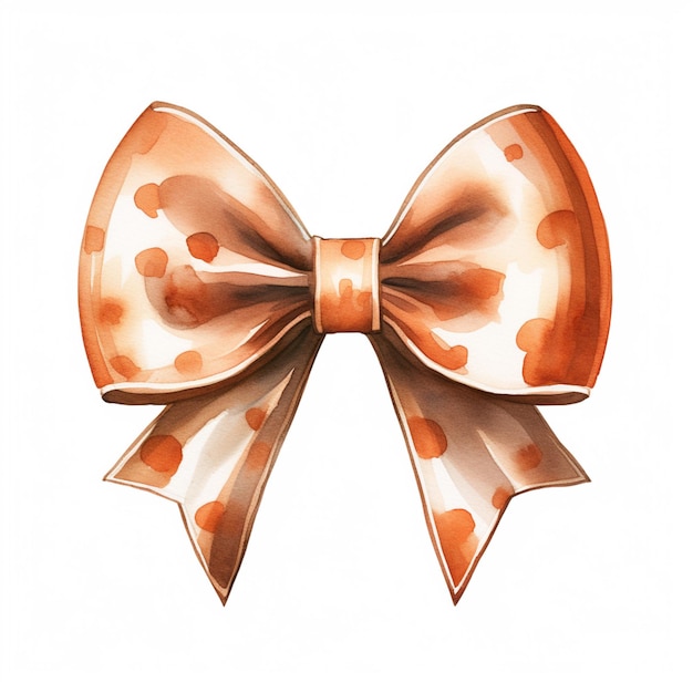 there is a bow with a polka dot pattern on it generative ai