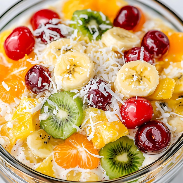 Photo there is a bowl of fruit salad with oranges