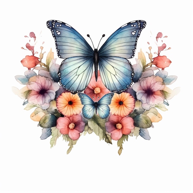 There is a butterfly that is sitting on a flower arrangement generative ai