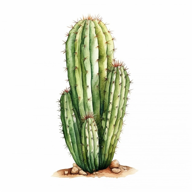 there is a cactus plant that is standing in the dirt generative ai