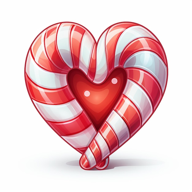 there is a candy heart shaped object with a candy cane generative ai