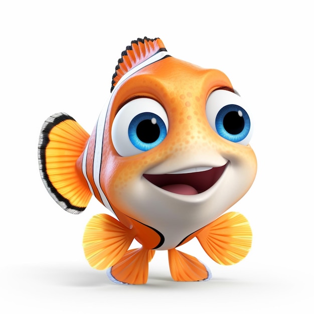 there is a cartoon fish with big eyes and a smile generative ai