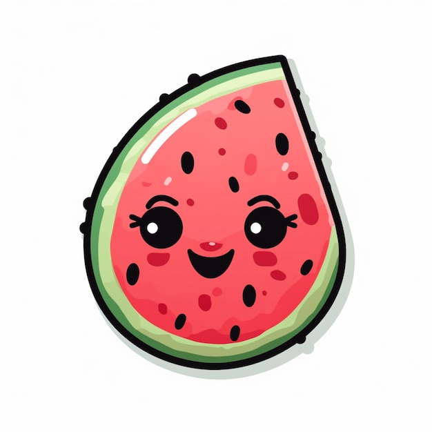 There is a cartoon watermelon with a face on it generative ai