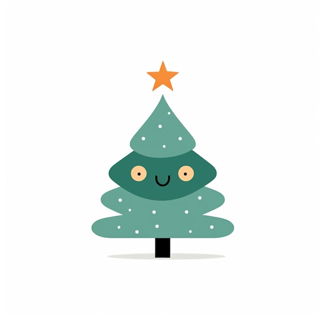 there is a christmas tree with a star on top of it generative ai