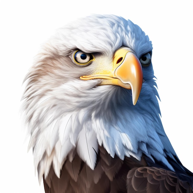 there is a close up of a bald eagle with a white background generative ai