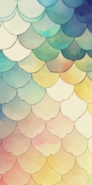 There is a colorful background with a lot of fish scales generative ai