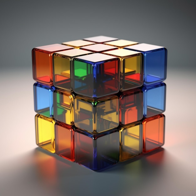 There is a colorful cube that is sitting on top of each other generative ai