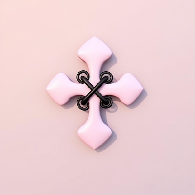 there is a cross on a wall with a black ribbon generative ai