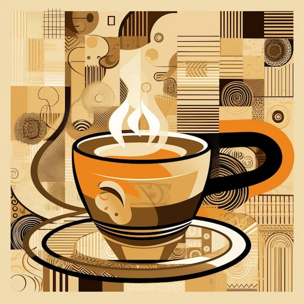 There is a cup of coffee with a steam coming out of it generative ai