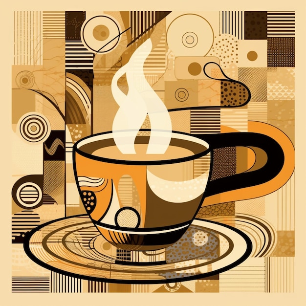 There is a cup of coffee with a steam coming out of it generative ai