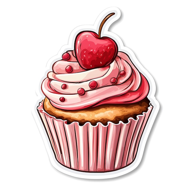 Photo there is a cupcake with a cherry on top of it