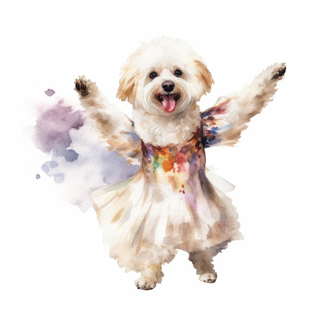 there is a dog that is dressed up in a dress generative ai