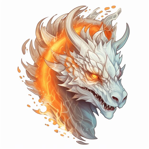 There is a dragon head with a fireball in its mouth generative ai