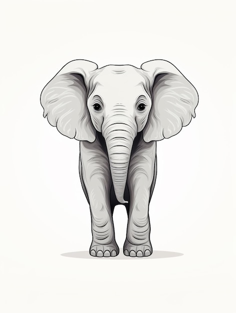 there is a drawing of an elephant with a big tusk generative ai