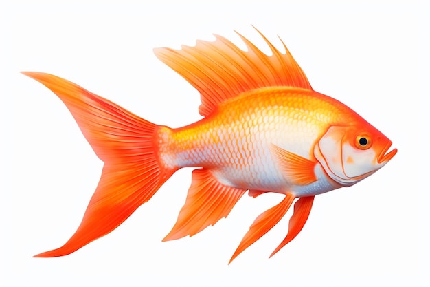 there is a fish that is standing up on a white surface generative ai