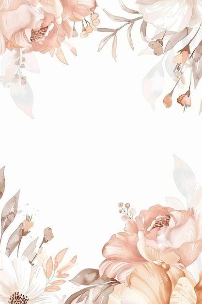 there is a floral frame with flowers on it generative ai