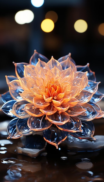 there is a flower that is floating on the water generative ai