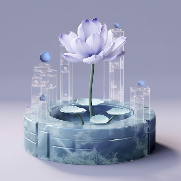 There is a flower that is in a glass vase with water generative ai