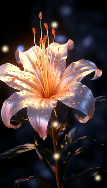 there is a flower that is glowing in the dark generative ai