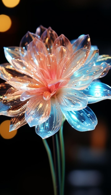 there is a flower that is made of plastic and has a pink center generative ai