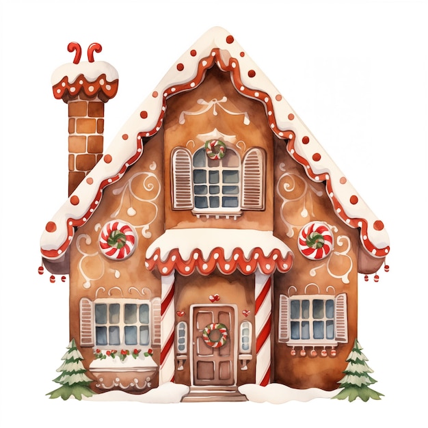 there is a gingerbread house with candy canes and candy canes on the roof generative ai