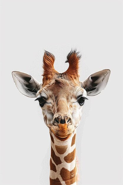 there is a giraffe that is looking at the camera generative ai