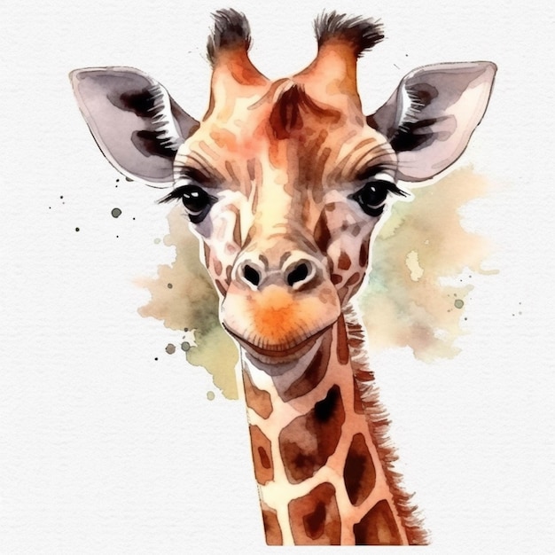 There is a giraffe that is looking at the camera generative ai