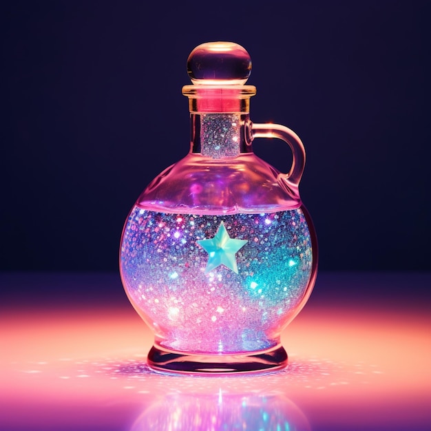 there is a glass bottle with a star inside of it generative ai