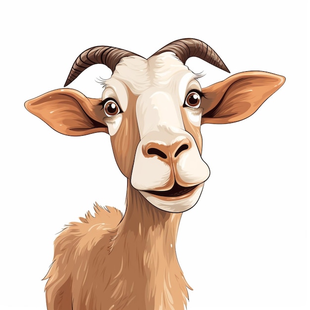 there is a goat with horns and a large nose generative ai