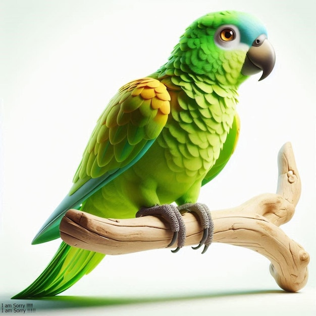 Photo there is a green parrot sitting on a branch of a tree generative ai