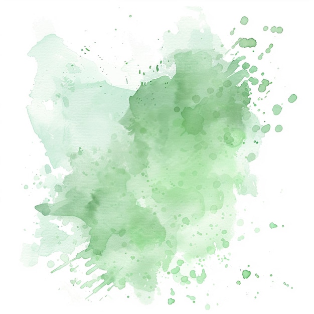 there is a green watercolor stain on a white background generative ai