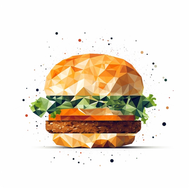 There is a hamburger with lettuce and tomato on it generative ai