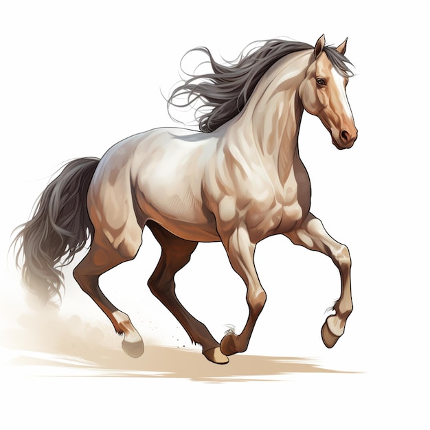 there is a horse that is running on the sand generative ai