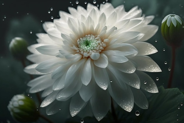 There is a kind of flower that is white.