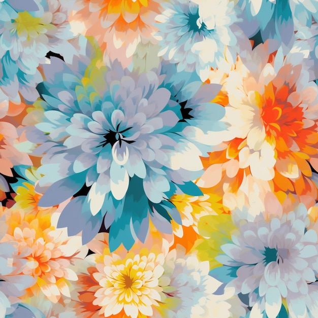 There is a large group of flowers that are all different colors generative ai