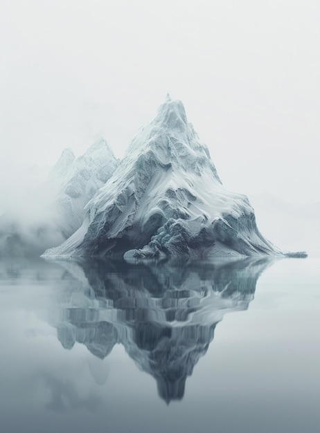 there is a large iceberg in the middle of a lake generative ai