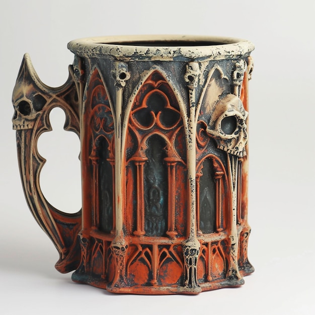 there is a large mug with a skull on it generative ai