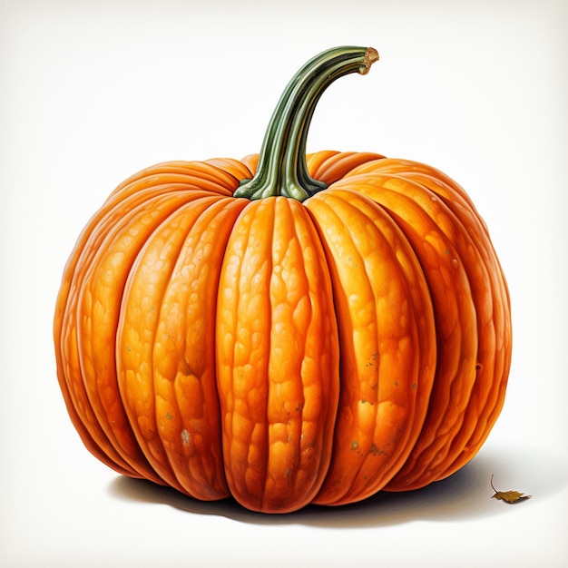 there is a large orange pumpkin sitting on a white surface generative ai