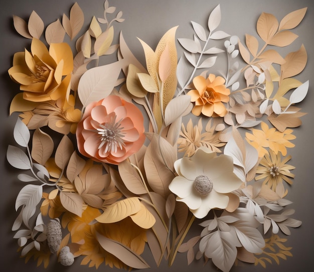 there is a large paper flower with many leaves on it generative ai