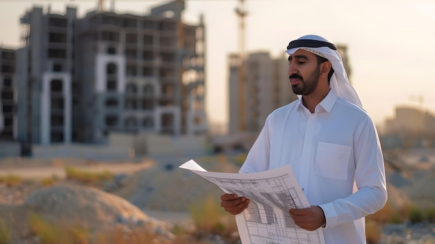 there is a man wearing a hard hat and safety glasses holding some construction plans or blueprints