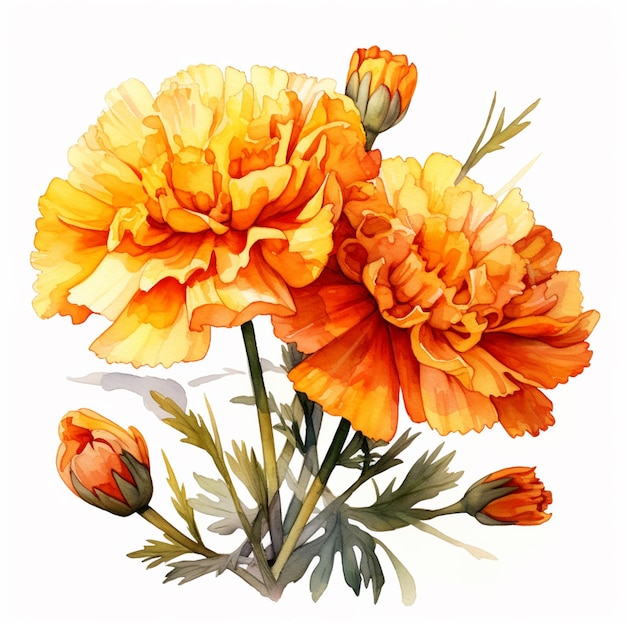 there is a painting of a bunch of flowers on a white background generative ai