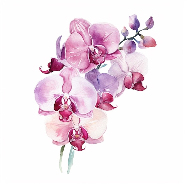 There is a painting of a bunch of flowers on a white background generative ai