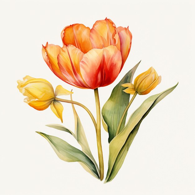 there is a painting of a flower with a white background generative ai