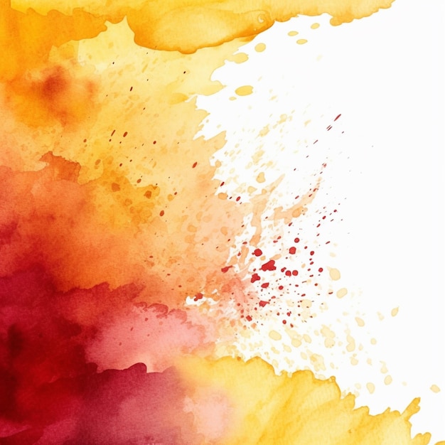 There is a painting of a red and yellow watercolor background generative ai