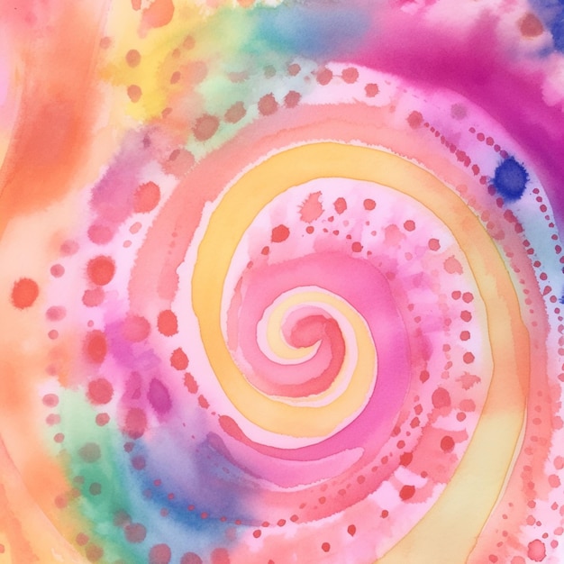 There is a painting of a spiral with a lot of colors generative ai