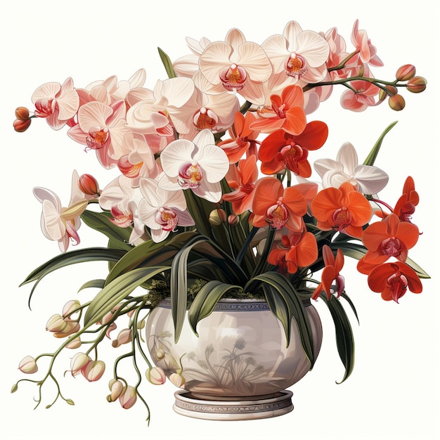 There is a painting of a vase with flowers in it generative ai