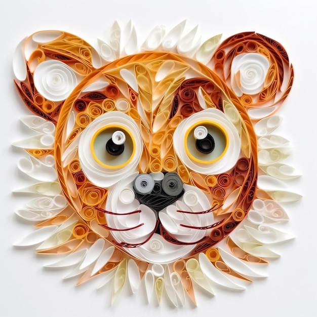 There is a paper art of a lion made of paper generative ai